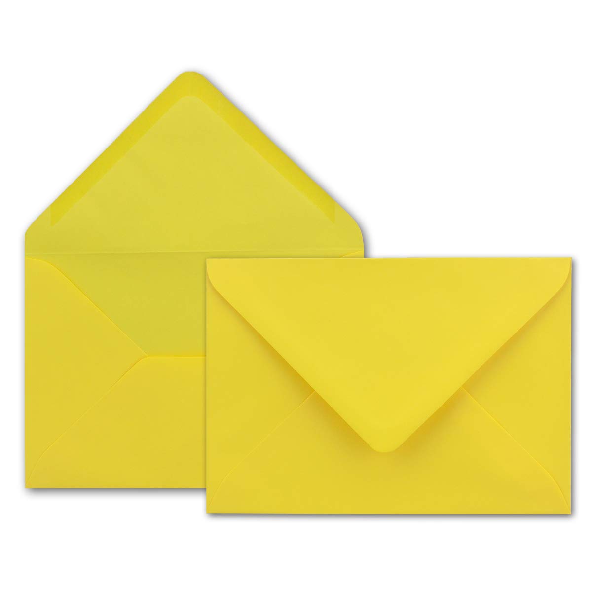 Neuser FarbenFroh 80g/m², B6 envelopes, 175 x 125 mm, Wet Sealing Gesamtparent 50 Umschläge yellow