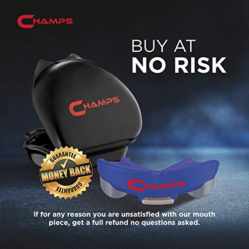 Champs Breathable Mouthguard for Boxing, Jiu Jitsu, MMA, Muay Thai, Sports, and Wrestling. Easy Fit Boxing Mouthguard Super Tough MMA Mouthguard. Combat Sports Mouthpiece (Blue, Ages 10 and Above) - Thumbnail 7