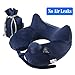 Longfit Soft Velvet Inflatable Travel Neck Pillow with Built-in Pump, Extra-Soft Washable Cover, and Compact Travel Pillow Set for Airplane,Traveling and all kinds of Relax