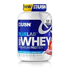 USN-Premium-Whey-Protein-Powder-Blue-Lab-Whey-Strawberry-2-kg-100-Premium-Post-Workout-Protein-Shakes-With-BCAAs-and-Tolerase USN Blue Lab Whey Protein Powder: Strawberry - Whey Protein 2kg - Post-Workout - Whey Isolate - Muscle Building Powder…