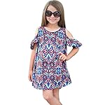 Girls Princess Dress, Mosunx Off Shoulder Print Bohemian Dress Clothes Outfits (Suitable for ages:6-7years old, Multicolor)