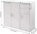 Panana Sideboard Storage Cupboard Cabinet Unit with Doors and Drawers White view 3