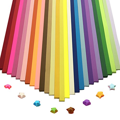 Wartoon Double Sided Origami Stars Paper and Single Sided Floral and Four-Leaf Clover Paper Set, 2150 Sheets