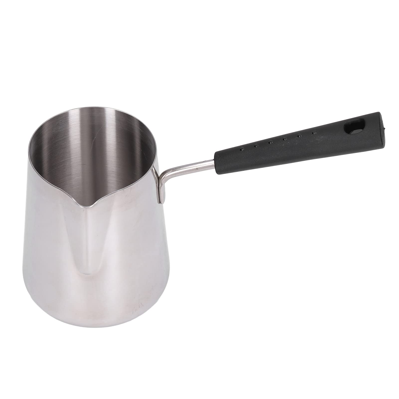 TOPINCN Coffee Pot, 600ml Stainless Steel Turkish Glossy Surface Turkish Coffee Container with Brush, Temperature Resistant Butter Warmer