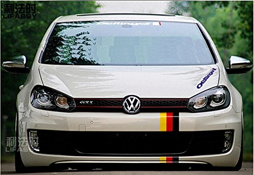 DOKOTÂ® Germany Flag Racing Stripe Car Sticker Decal for Grille Fender Hood Bumper Trunk for BMW, Audi, Volkswagen