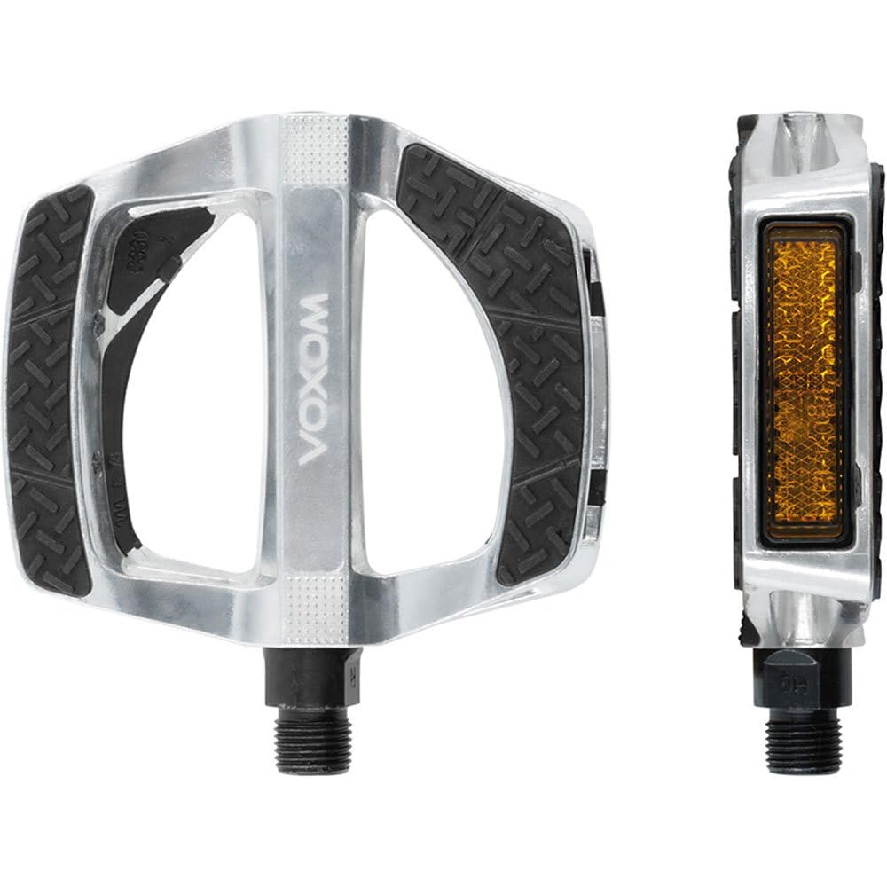 Voxom MTB Flat Pedals Pe25 Silver, Aluminium Body, 7 mm Boron Axle, Plain Bearing, C330DU, m