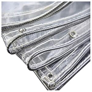 Zwaar, waterdicht, helder zeildoek met oogjes, 0,35 mm transparant PVC-glas doorzichtig zeil, regendicht buiten…