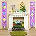 Blulu Easter Porch Banner for Front Door Welcome Happy Easter Door Banner Bunny Egg Hanging Porch Sign Wall Decoration for Spring Theme Party Supplies Home Office Farmhouse Holiday Decor(Purple)