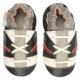 Momo Baby Infant/Toddler Stripe Sneaker Soft Sole Leather Shoes