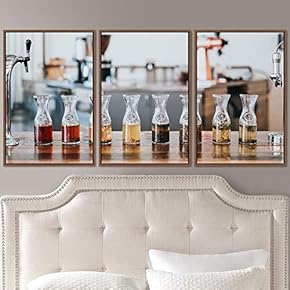 signwin 3 Piece Framed Canvas Wall Art Drinks...