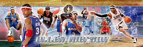 NBA Basketball Allen Iverson The Philadelphia 76ers Sixers - All Star Game MVP - 12x36 Panoramic Photo. Frame Dimensions 13.5 x39 Deluxe Double Matted with Black Metal Frame #3006