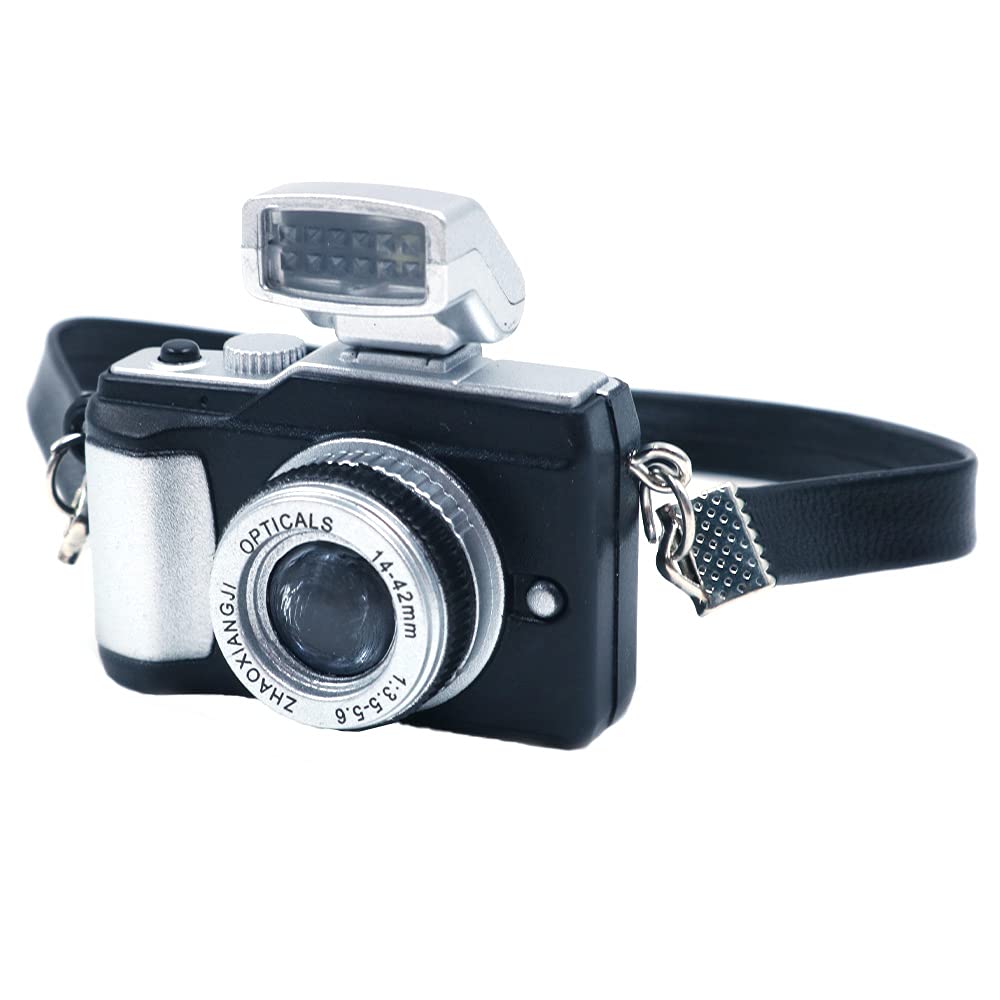 CENPEK 3 Pack Mini Dollhouse Decor 1:12 Dollhouse Camera Miniature 3 4 6 Points BJD Mold with Cross Strap