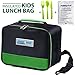 PINNACLE Insulated Reusable Lunch Bag, Thermal Lunch Tote, For Kids, Girls, Boys ,toddlers School Lunch Bag With BONUS GEL ICE PACK And MATCHING CUTLERY - 2 Way Zipper – BLUE (GREEN)