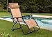 Sunjoy Zero Gravity Chair - Beige - Mesh Back - Foldable - Lockable Recline - 300 lbs Weight Limit