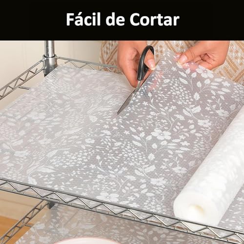 Kit 4 Forro de Gavetas Antiderrapante PEVA, Impermeável, Transparente, 45x150cm, para Cozinha, Armário, Geladeira e Prateleiras