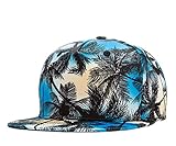 Connectyle Vintage Coconut Tree Print Fitted Flat Bill Hats Cool Snapback Hip Hop Cap