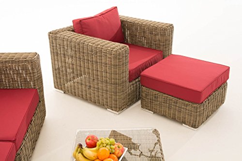 HomeStylist Polyrattan Gartengarnitur Monaco Rubinrot, Natura – Bild 7