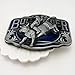 Lanxy Western Cowboy Cool Bull Rider Rodeo Belt Buckle For Men Blue Enamel 11