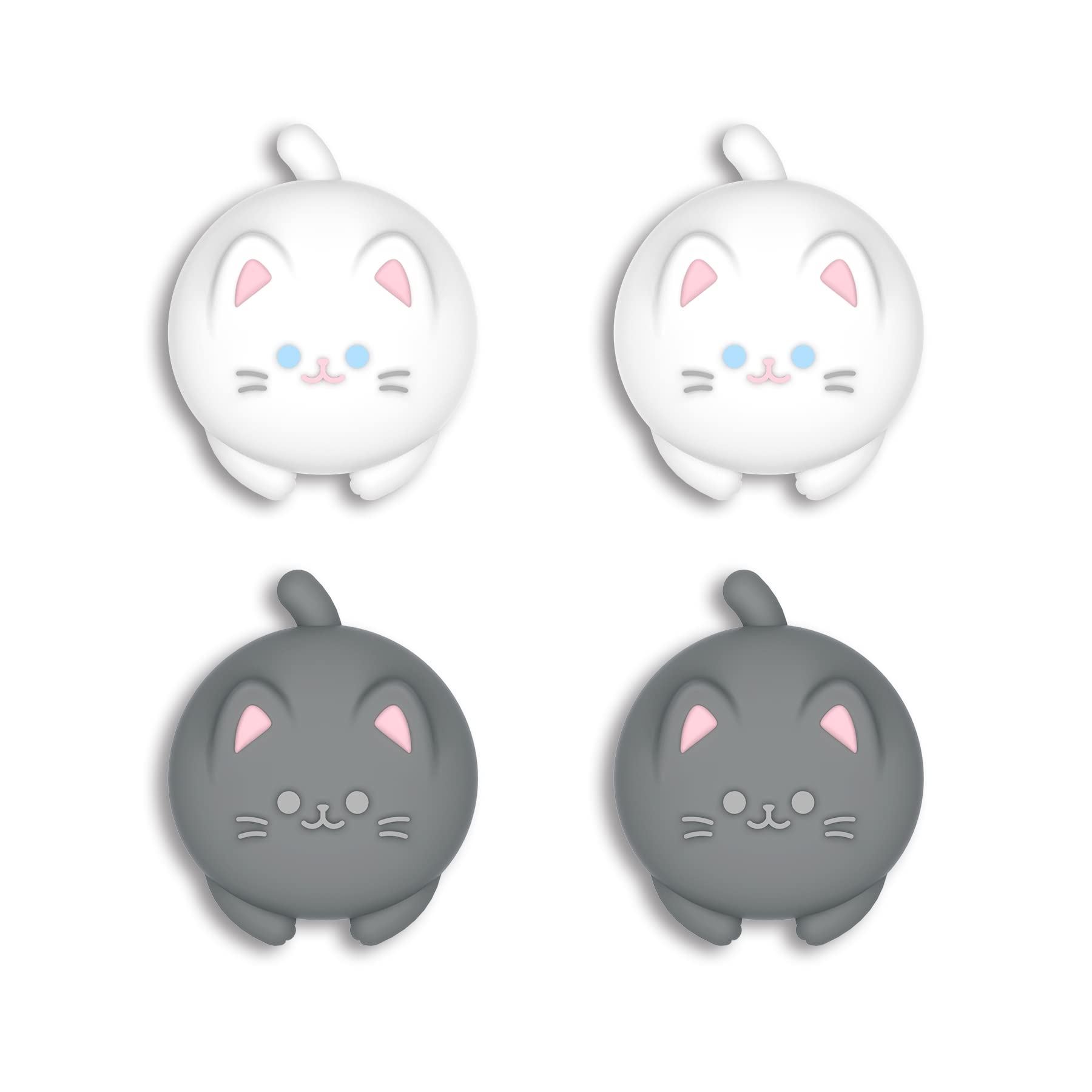 PlayVital Joystick Caps for Nintendo Switch, Thumbstick Caps for Switch Lite, Analog Cover for OLED Joycon Thumb Grips - Cutie Kitty