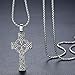 Aoiy Stainless Steel Celtic Cross Irish Knot Pendant Necklace, Unisex, 21