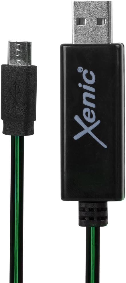 Xenic Micro USB LED Cable - Green/Black