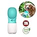 Portable Dog Water Bottle, Keeper Pet Water Dispenser Antibacterial Food Grade Leak Proof Dog Cat Travel Drink Bottle Bowl, Pet Outdoor Drinking Cup-350ml (Blue)