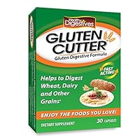 Healthy Digestives Gluten Cutter Enzyme Formula - Helps Improve Your Bodies Gluten Digestion and Assist in Breaking Down Wheat, Dairy and Other Grains - Capsules - 30 Servings