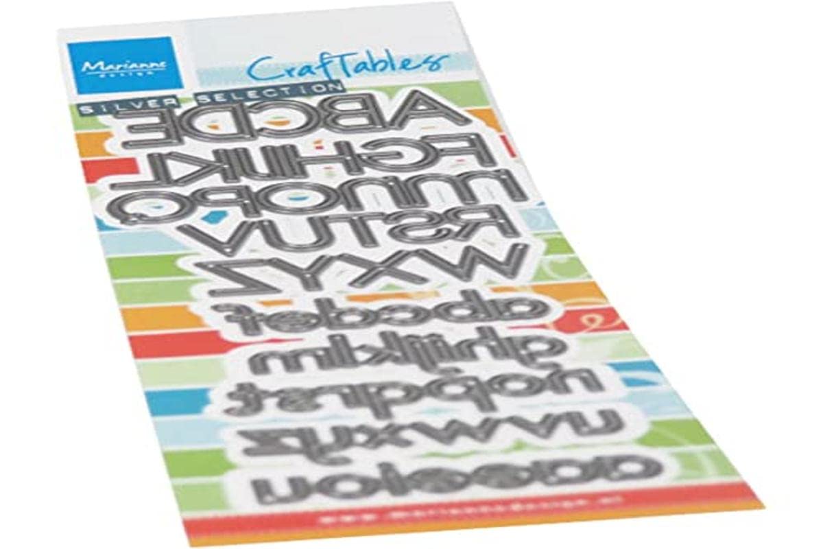 Marianne Design CR1513 Craftables Embossing and Cutting Dies Stencil Alphabet Journal Craft Projects Pink One Size