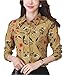 Women's Floral Printd Casual Shirt Button Down Long Sleeve Blouse