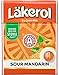 4 Boxes x 25g of Läkerol Sour Mandarin - Original - Swedish - Sugar Free - Pastilles - Lozenges - Drops - Dragees - Candies - Sweets with Stevia