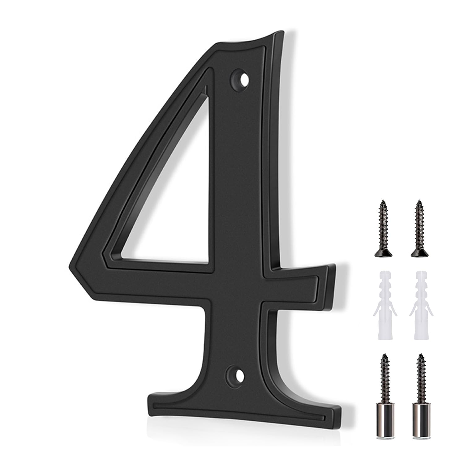 View 1 of ALTAIR Stainless Steel House Number, Black Floating Modern Metal House Address Numbers, Anti-Rust Zinc Alloy Decor Number with Nail Kit for Mailbox Garden - 4