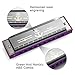 Eastar Major Blues Diatonic Harmonica, 10 Holes C Key Beginner Harmonica for Kids Children Adults Students, with Hard Case and Cloth, Purple