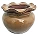Scallop Round Self Watering Glazed Ceramic Pot - Desert Sand - 5.1"