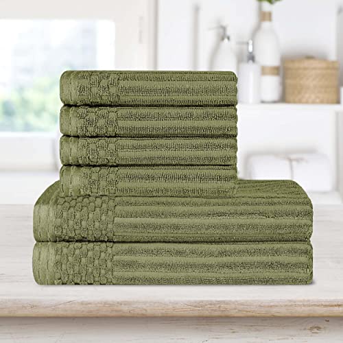 SUPERIOR 4Piece Cotton Towel Set Includes 2 Bath Towels and 4 Hand