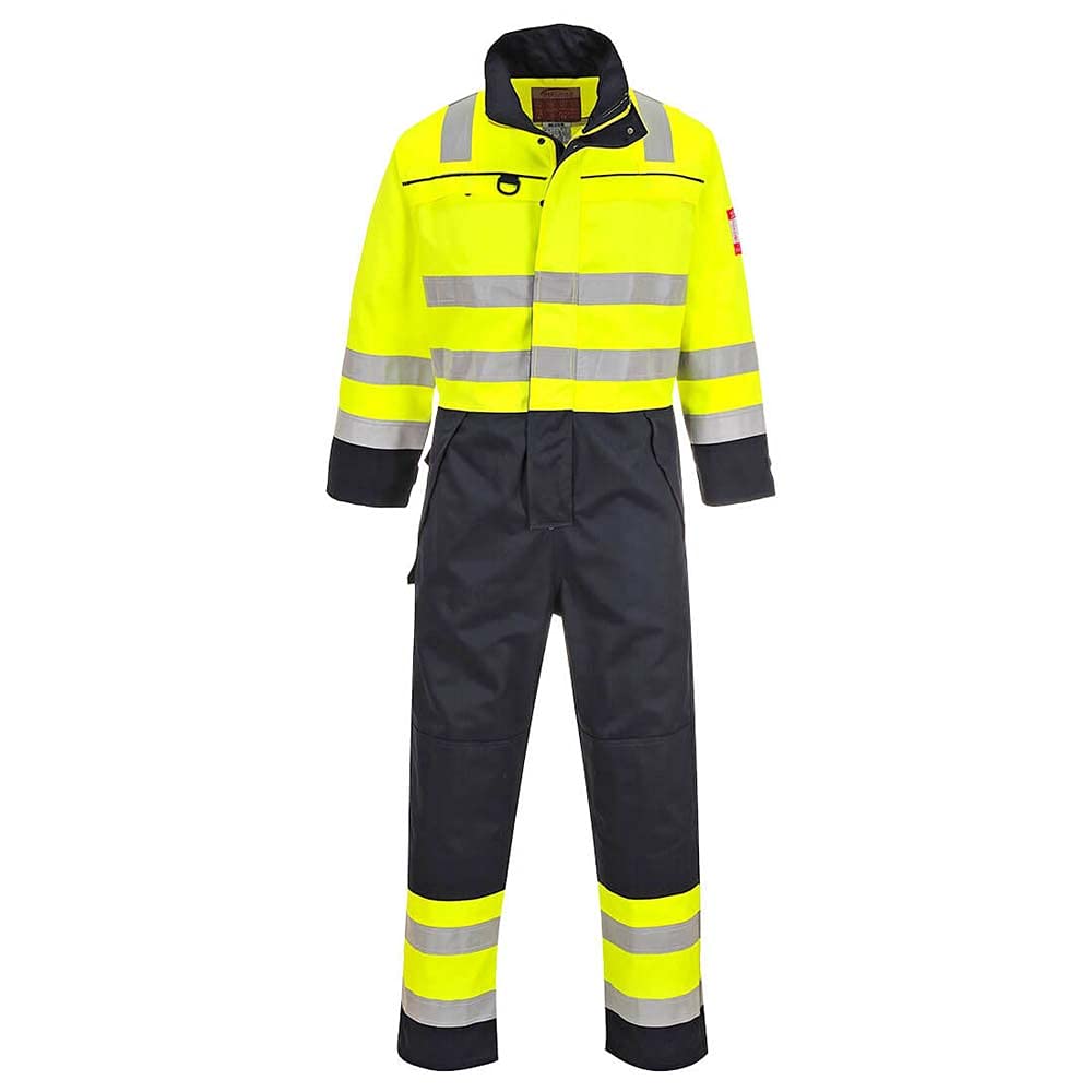Portwest Hi-Vis Multi-Norm Coverall, Color: Yellow/Navy, Size: 4XL, FR60YNR4XL