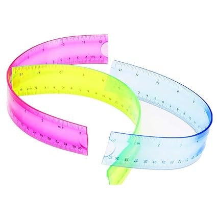 Outgeek Straight Ruler Flexible Shatterproof Table Ruler Measuring Ruler for Students