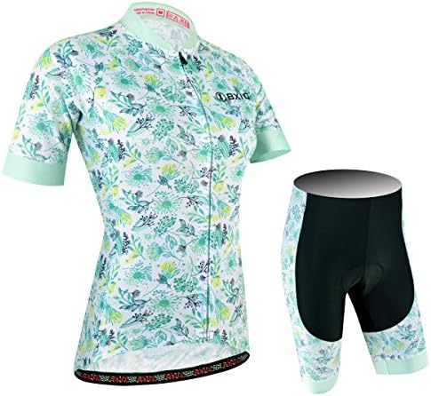 BXIO Women Cycling Clothing, MTB Cycling Jerseys Pro Team Bicycle Wear Girls Cycling Clothes Locking With Double Lycra for Sleeve and Shorts End BX-174