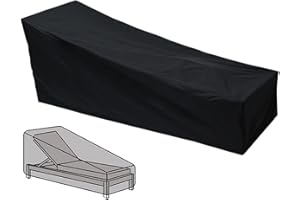 Waterproof Patio Lounge Chair Cover, Heavy Duty Outdoor Sunbed Cover Garden Rattan Patio Furniture Protector, 210D Oxford Fab