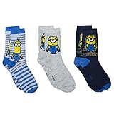 Character Minion 3 PK Socks 9-11 Size