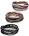 ORAZIO 3-9PCS Leather Bracelet for Men Womens Rope Wrap Bangle Cuff Bracelet,7-8 Inches Adjustable