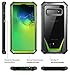 Poetic Galaxy S10 Plus Rugged Clear Case, Full-Body Hybrid Bumper Cover, Support Wireless Charging, Without Built-in-Screen Protector, Guardian Series, Case for Samsung Galaxy S10 Plus 2019, Green