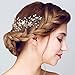 FAYBOX Vintage Gold Twig Crystal Pearl Side Combs Bridal Headpiece Wedding Accessories B
