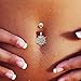 Lisli Belly Button Rings Crystal Rhinestone Flower Jewelry Navel Bar Body Piercing