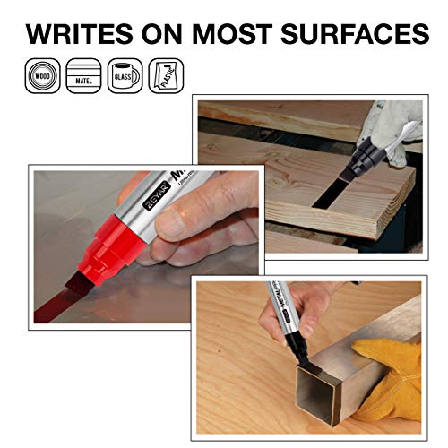 ZEYAR Permanent Markers, JUMBO Size, Aluminum Barrel, Set of 12