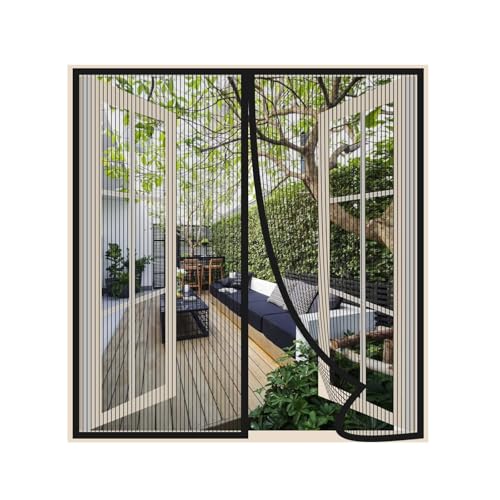 Risareyi Magnet Fliegengitter Fenster 150x130cm, Schwarz Atmungsaktiver Masche Fliegengitter Balkontür Ohne Bohren Moskitonetz Fenster Insektenschutz