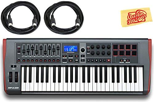 Novation Impulse 49 Keyboard Bundle with MIDI Cables and Austin Bazaar Polishing Cloth