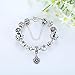 Presentski Fashion Charm Bracelet for Teen Girls and Women with Safe Chain Flower Themed Black Charms 7.9 Inches