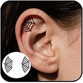 Gothic Spider Web Earrings for Women Men Spider Web Cartilage Stud Earring Punk Hip Hop Earrings Halloween Witch Piercing Earring Costumes Accessories