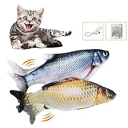 GANCHUN Electric Moving Fish Cat Toy, 2 Pack Floppy