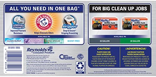 Hefty Ultimate Flex Tall Kitchen Bags Clean Burst 38 Count